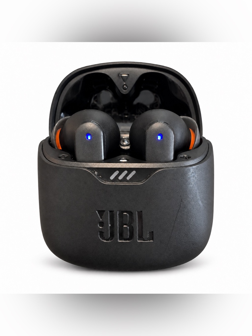JBL Black True Wireless Earbuds with Orange Accents